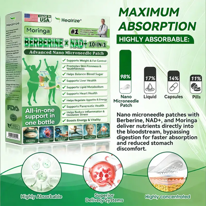 🇺🇸 𝐎𝐟𝐟𝐢𝐜𝐢𝐚𝐥 𝐔𝐒 𝐒𝐭𝐨𝐫𝐞 | 🧑‍⚕️🩺 𝐇𝐞𝐚𝐥𝐫𝐢𝐳𝐞® Moringa · Berberine × NAD+ 𝟏𝟎-𝐢𝐧-𝟏 𝐀𝐝𝐯𝐚𝐧𝐜𝐞𝐝 𝐍𝐚𝐧𝐨 𝐌𝐢𝐜𝐫𝐨𝐧𝐞𝐞𝐝𝐥𝐞 𝐏𝐚𝐭𝐜𝐡 🔥🔥🔥🔥