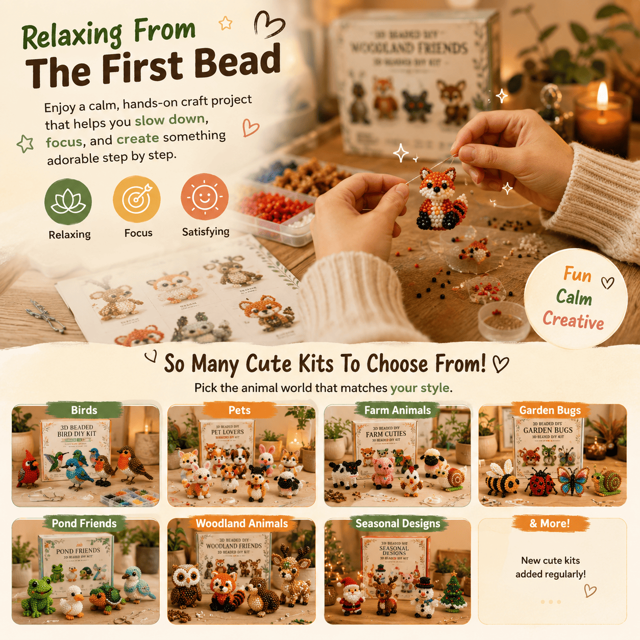 🎁😍 Today Only Save 70% OFF — 🐮Turn Tiny Beads Into Adorable Animals 🐸You'll Be Proud To Display 🐦✨