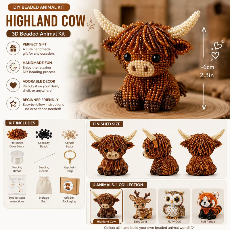 🎁😍 Today Only Save 70% OFF — 🐮Turn Tiny Beads Into Adorable Animals 🐸You'll Be Proud To Display 🐦✨