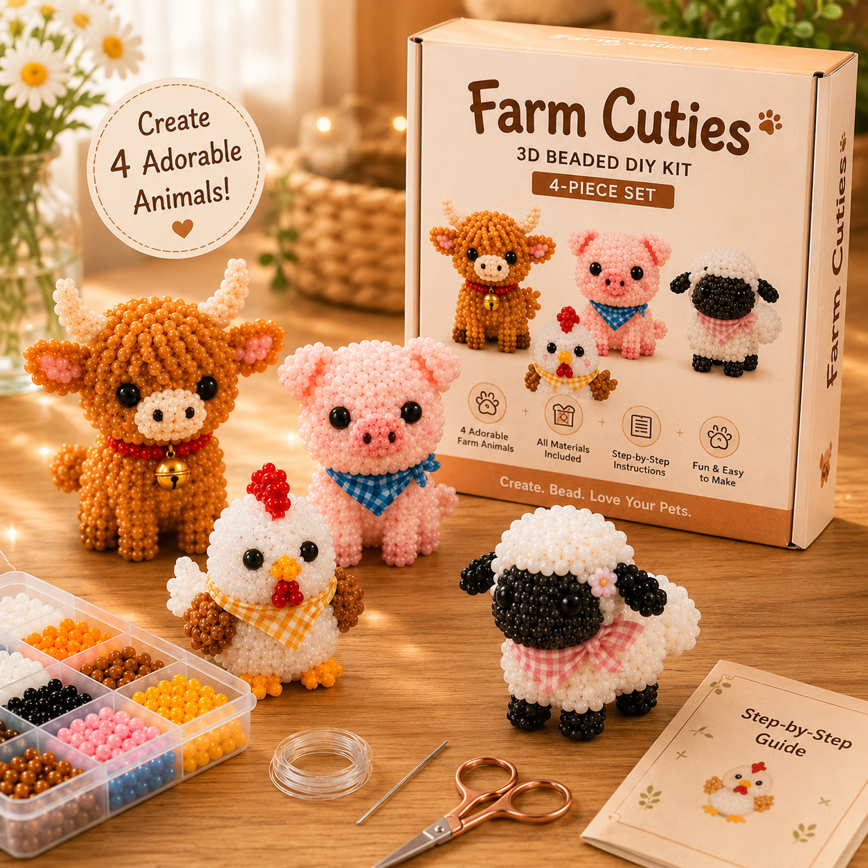 🎁😍 Today Only Save 70% OFF — 🐮Turn Tiny Beads Into Adorable Animals 🐸You'll Be Proud To Display 🐦✨