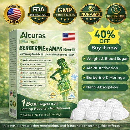 🔥Official Store| 🧑‍⚕️Alcuras™ Moringa × Berberine × AMPK 8-Benefit Slimming & Metabolic Nano Microneedle Patch 🇺🇸  Just once a day · Visible changes in 7 days  ✅ For obesity, loose skin, diabetes, sleep apnea, joint issues, and more🔥