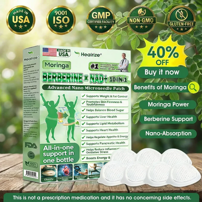 🇺🇸 𝐎𝐟𝐟𝐢𝐜𝐢𝐚𝐥 𝐔𝐒 𝐒𝐭𝐨𝐫𝐞 | 🧑‍⚕️🩺 𝐇𝐞𝐚𝐥𝐫𝐢𝐳𝐞® Moringa · Berberine × NAD+ 𝟏𝟎-𝐢𝐧-𝟏 𝐀𝐝𝐯𝐚𝐧𝐜𝐞𝐝 𝐍𝐚𝐧𝐨 𝐌𝐢𝐜𝐫𝐨𝐧𝐞𝐞𝐝𝐥𝐞 𝐏𝐚𝐭𝐜𝐡 🔥🔥🔥🔥